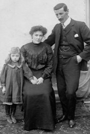 Adam with wife Annie and daughter May